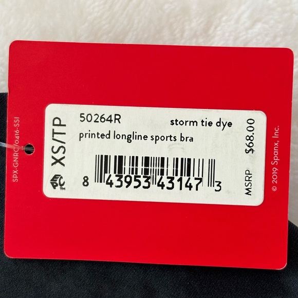 Spanx Medium Impact Printed Longline Sports Bra--XS - Picture 3 of 14